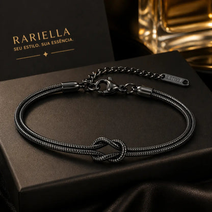 Pulseira preta feminina Snake Duo Love em embalagem elegante ideal para presente