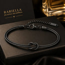 Pulseira preta feminina Snake Duo Love em embalagem elegante ideal para presente