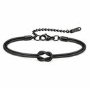 Pulseira preta Snake Duo Love minimalista feminina fundo branco produto destaque loja online