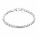 Pulseira feminina prata 925 trançada elegante minimalista 20cm RariElla