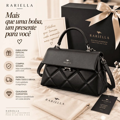 Bolsa Feminina Preta Matelassê Verona em composição sofisticada Rariella