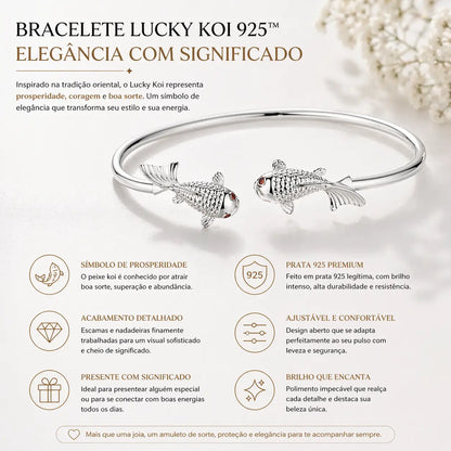 Detalhes do bracelete Lucky Koi em prata 925 com acabamento premium e design sofisticado
