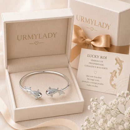 Bracelete Lucky Koi em prata 925 ideal para presente sofisticado com significado