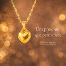colar feminino dourado 18k coração presente romântico joia elegante delicada para mulher
