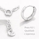 Detalhes do conjunto Harmonia Lumière em prata 925 mostrando fecho, marcação 925 e acabamento de joia feminina premium