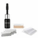 Conteúdo completo do kit Nano Repair para reparo de trincos em para-brisa com lâminas e película de cura