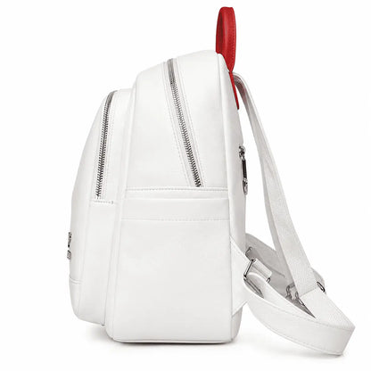 Vista traseira da Mochila Feminina Branca Évora com alças ajustáveis