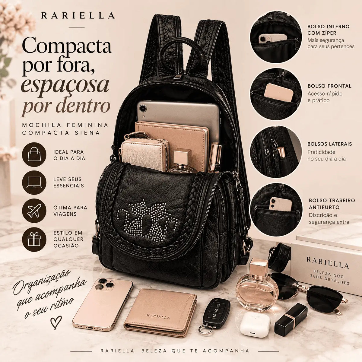 Detalhes da Bolsa Branca Matelassê Verona com acabamento elegante e alças femininas