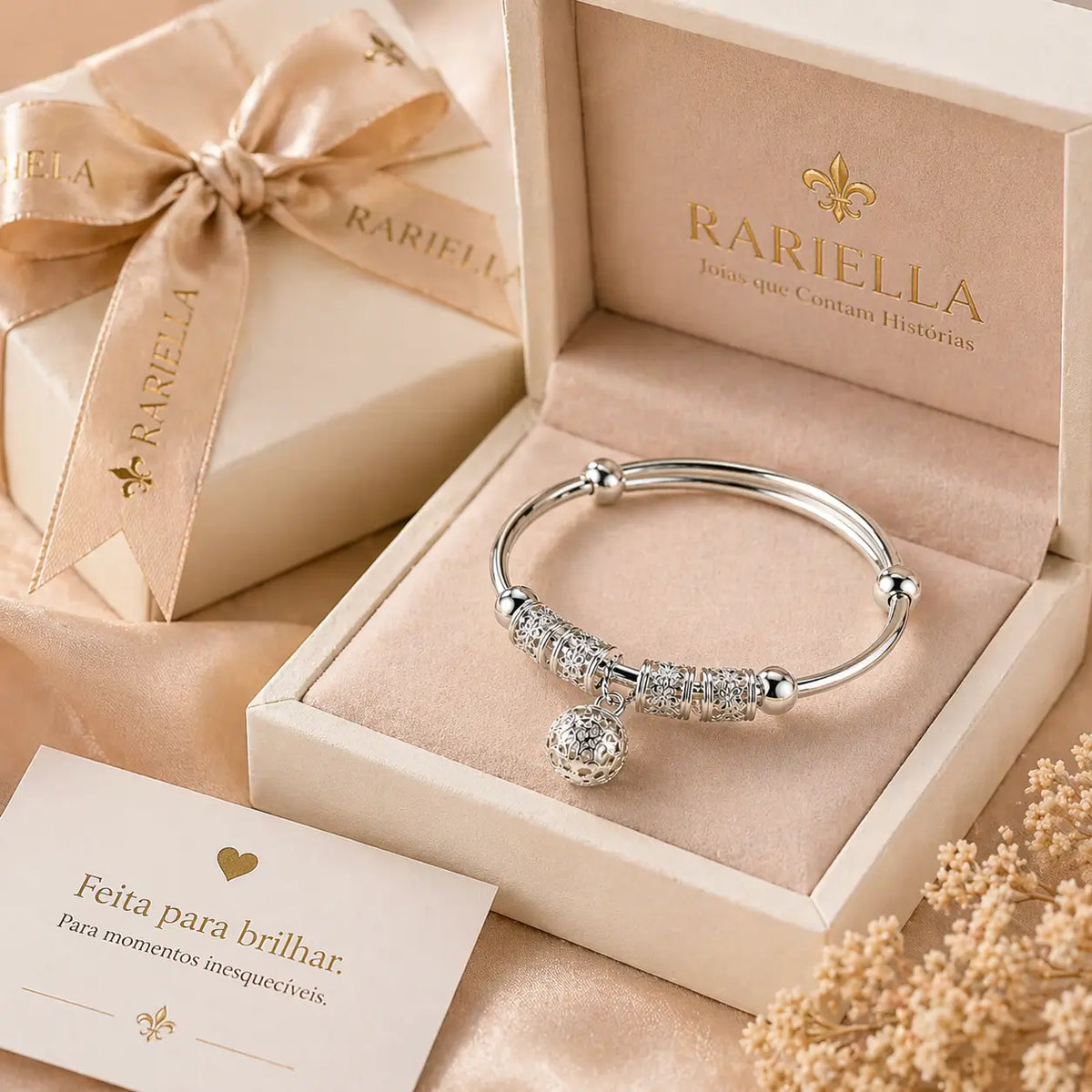 Pulseira Charm Essence em prata 925 ideal para presente sofisticado feminino