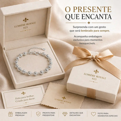 Pulseira Lumière Royale em prata 925 ideal para presente com embalagem premium elegante