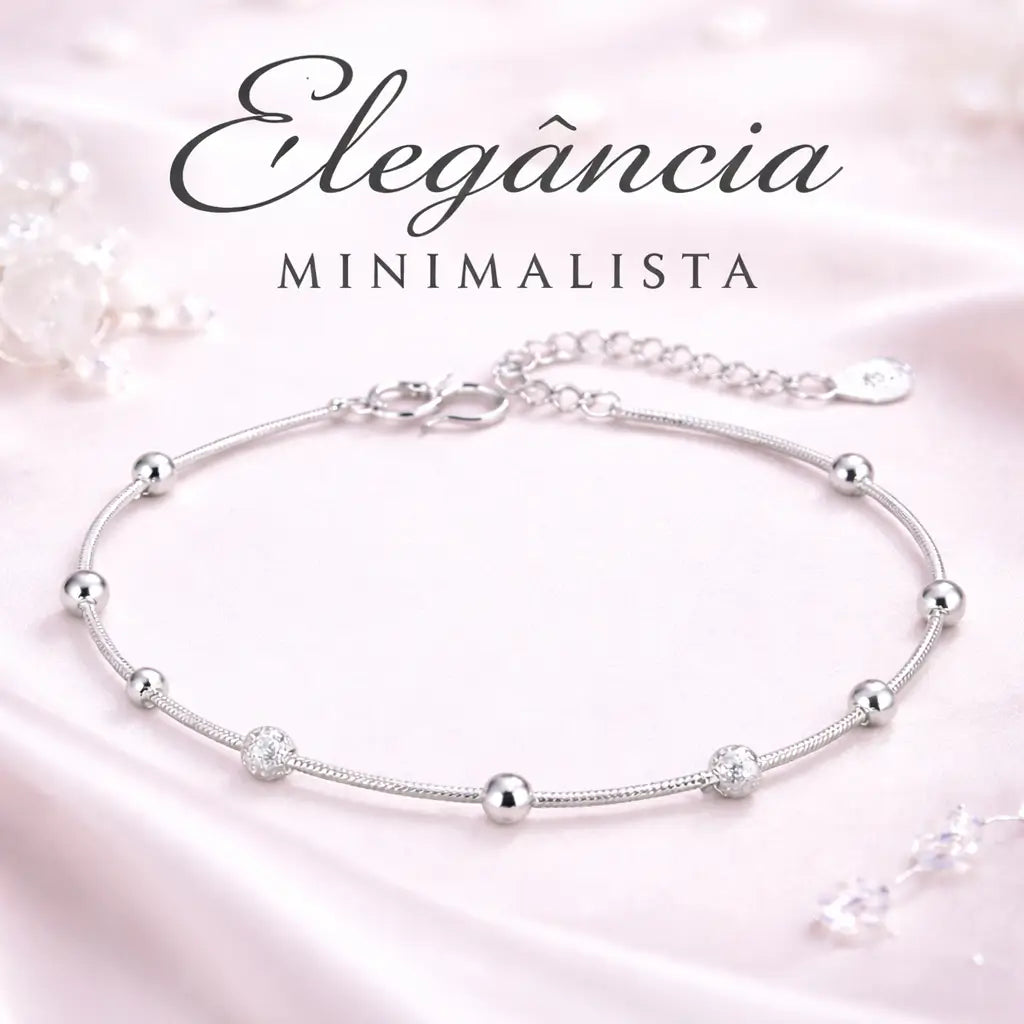 Pulseira feminina prata 925 delicada com design minimalista elegante joia sofisticada