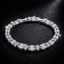 Pulseira em prata 925 com zircônias de alto brilho estilo joia premium feminina