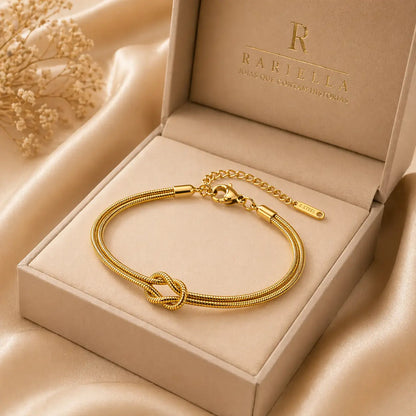 Pulseira Snake Duo Love dourada em caixa presente joia elegante feminina para presentear