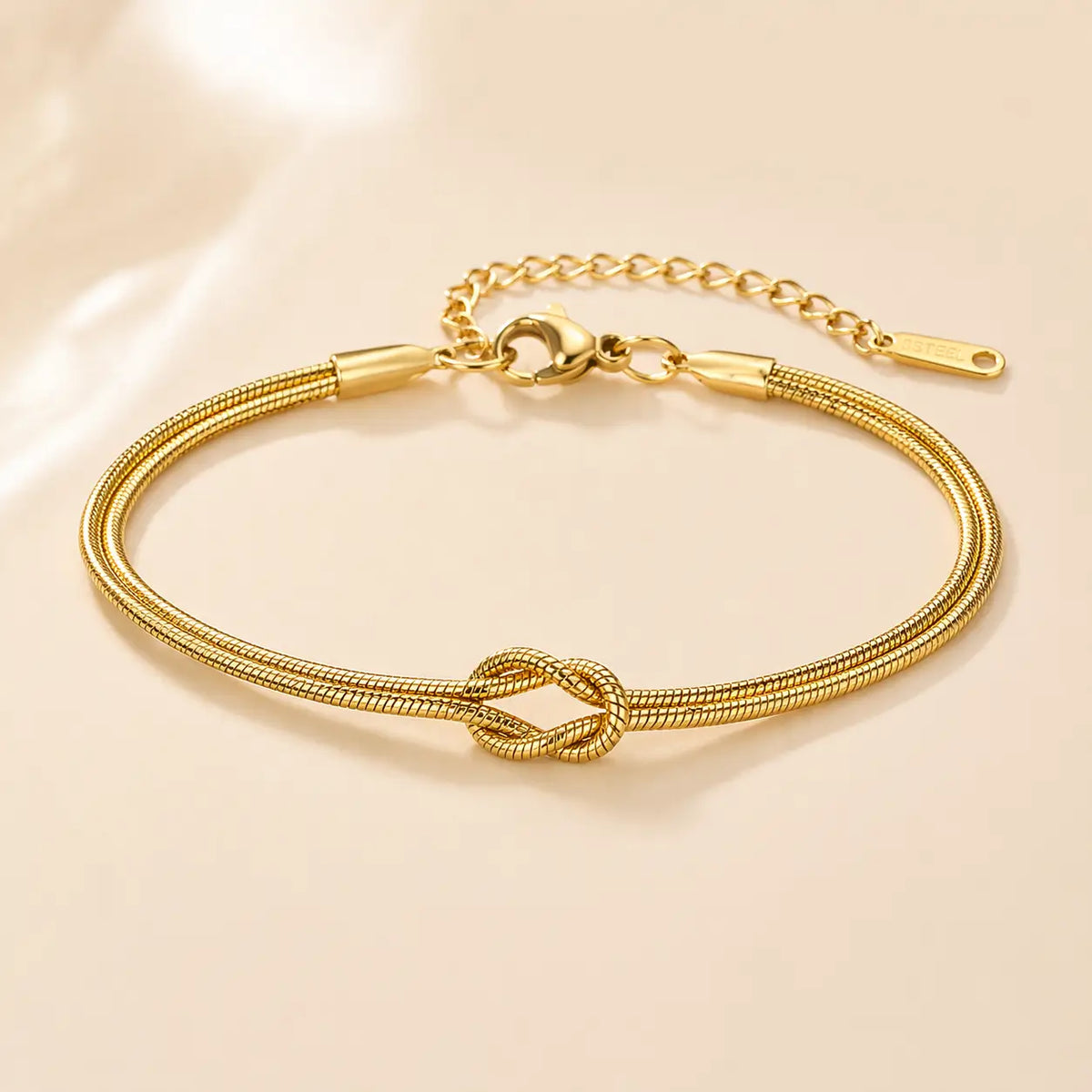 Pulseira feminina dourada Snake Duo Love minimalista elegante com design moderno ajustável