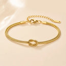 Pulseira feminina dourada Snake Duo Love minimalista elegante com design moderno ajustável