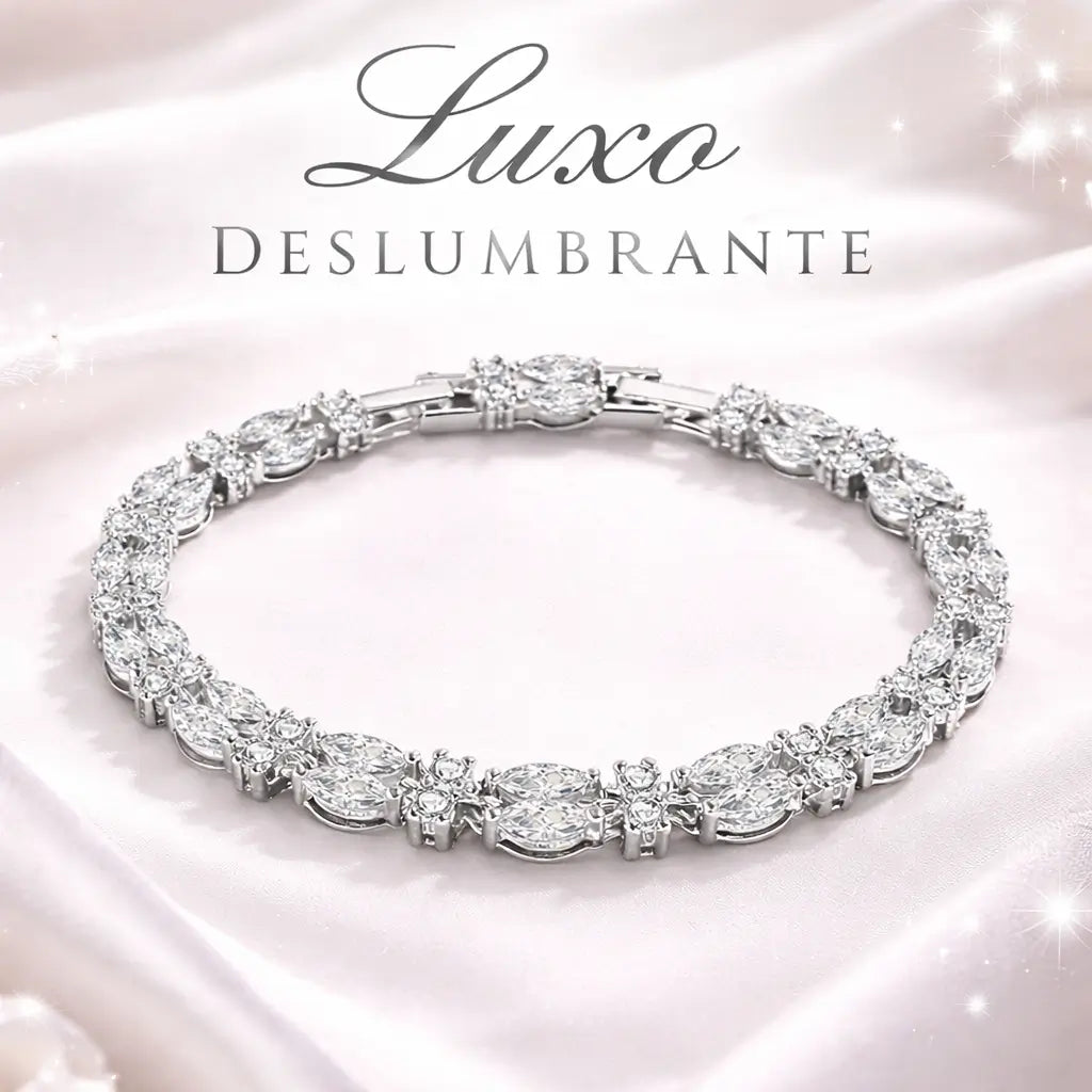 Pulseira tennis luxo deslumbrante em prata 925 com brilho intenso ideal para presente feminino
