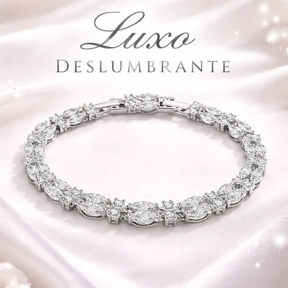 Pulseira tennis luxo deslumbrante em prata 925 com brilho intenso ideal para presente feminino