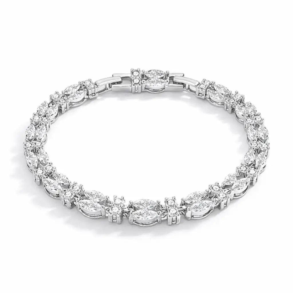 Pulseira tennis feminina em prata 925 com zircônias brilhantes estilo luxo minimalista RariElla