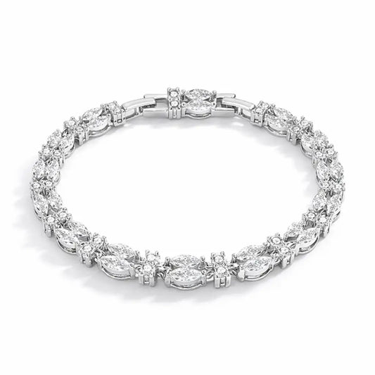 Pulseira tennis feminina em prata 925 com zircônias brilhantes estilo luxo minimalista RariElla